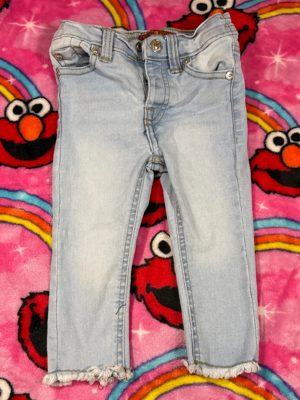 7 For All Mankind Baby Jeans 12 Months Light Wash Distressed Premium Denim